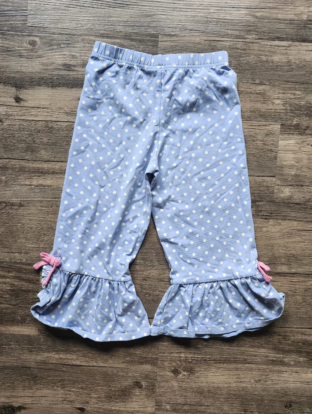 Matilda Jane Let's Go Together Blue Polka Dot Ruffle Cropped Pants